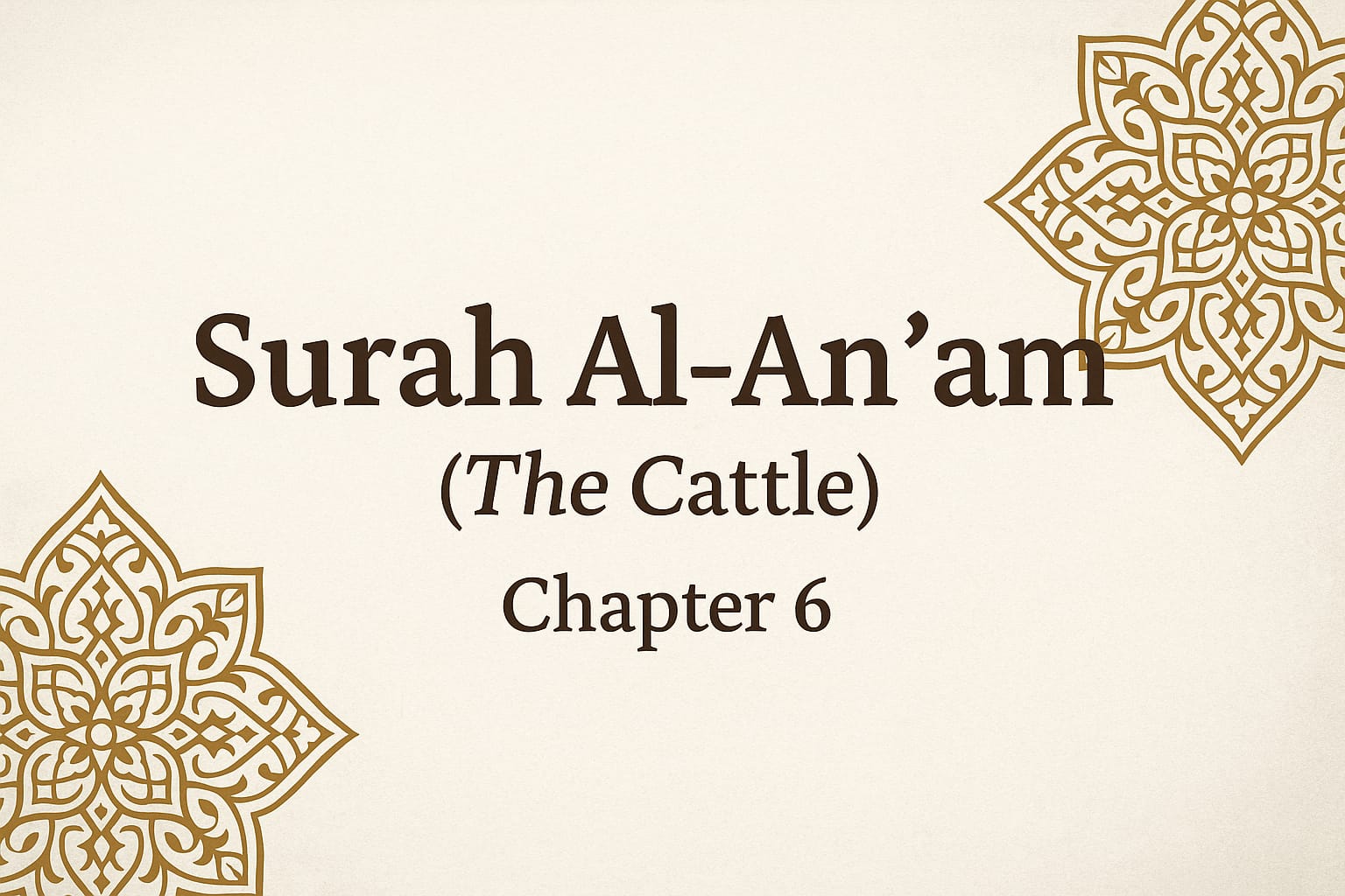 LIFE LESSON IN 6TH CHAPTER OF QURAN.